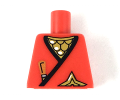 Torso Castle Ninja Wrap, Brown Dagger, Gold Star, Gold Scale Mail with White Highlights Pattern