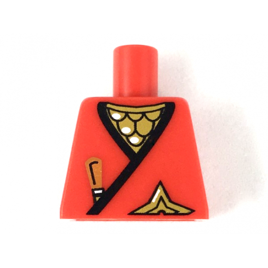 Torso Castle Ninja Wrap, Brown Dagger, Gold Star, Gold Scale Mail with White Highlights Pattern