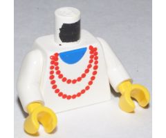 Torso Necklace Red and Blue Undershirt Pattern / White Arms / Yellow Hands