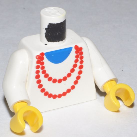 Torso Necklace Red and Blue Undershirt Pattern / White Arms / Yellow Hands