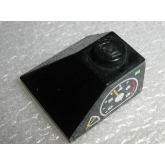 Slope 45 2 x 2 Double Convex with Gauges Pattern Left (Sticker) - Sets 8431 / 8438 / 8460