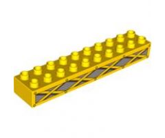 Duplo, Brick 2 x 10 with Yellow Girders on Light Bluish Gray Pattern