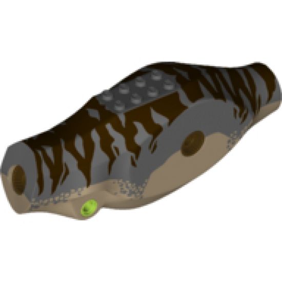 Animal, Body Part Dinosaur Middle Tyrannosaurus rex with Dark Bluish Gray Top with Dark Brown Stripes Pattern