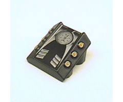 Brick, Modified 2 x 2 No Studs, Sloped with 6 Side Pistons Raised and Silver Engine Pattern