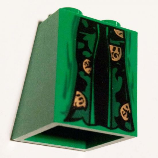 Slope 65 2 x 2 x 2 without Bottom Tube with Minifigure Dress/Skirt/Robe, HP McGonagall Pattern