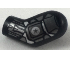 Arm, Left with Pearl Dark Gray and Silver SciFi Armor Pattern