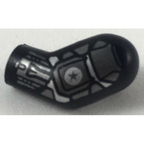 Arm, Left with Pearl Dark Gray and Silver SciFi Armor Pattern