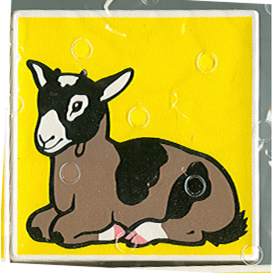 Duplo, Tile 2 x 2 x 1 with Goat Mosaic Picture 08 Pattern (Set 1078)
