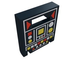 Container Box 2 x 2 x 2 Door with Slot and Red and Yellow Controls Pattern