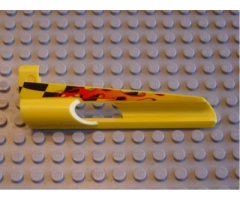 Technic, Panel Fairing # 8 Small Long, Large Hole, Side B with Flame Pattern (Sticker) - Set 8376