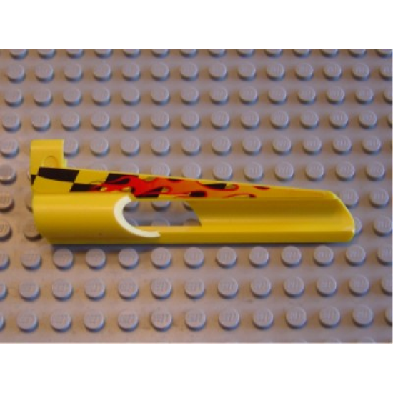 Technic, Panel Fairing # 8 Small Long, Large Hole, Side B with Flame Pattern (Sticker) - Set 8376