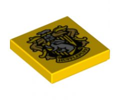 Tile 2 x 2 with HP 'HUFFLEPUFF' House Crest Pattern