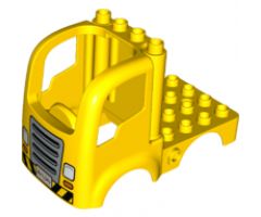 Duplo, Vehicle Car Body Truck 4 x 4 Flatbed with 4 Top Studs, Grille, Headlights and 'BU1LD4U' Pattern