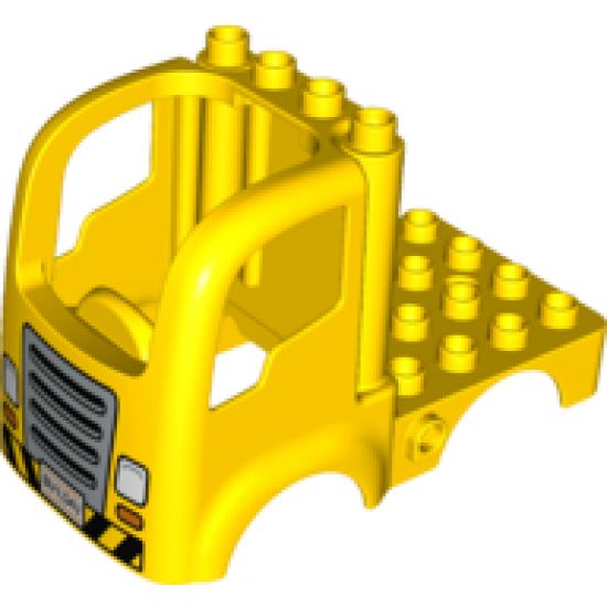 Duplo, Vehicle Car Body Truck 4 x 4 Flatbed with 4 Top Studs, Grille, Headlights and 'BU1LD4U' Pattern