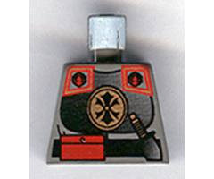 Torso Adventurers Orient Chinese Guard with Belt with Red Pocket and Knife Pattern