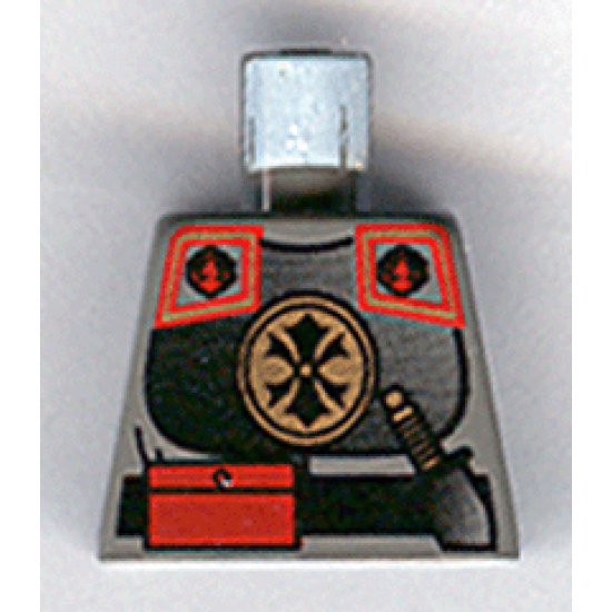 Torso Adventurers Orient Chinese Guard with Belt with Red Pocket and Knife Pattern
