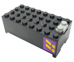 Electric, Battery Box 9V Small Without Battery Cover with Yellow '11' on Purple Background Pattern on Both Sides (Stickers) - Sets 3038 / 8266