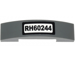 Slope, Curved 4 x 1 Double with 'RH60244' License Plate Pattern (Sticker) - Set 60244