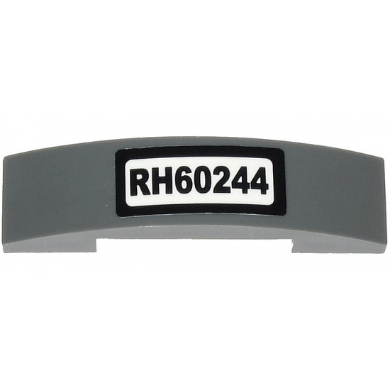 Slope, Curved 4 x 1 Double with 'RH60244' License Plate Pattern (Sticker) - Set 60244