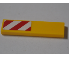 Tile 1 x 4 with Red and White Danger Stripes Pattern (Sticker) - Set 60022