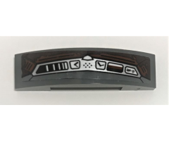 Slope, Curved 4 x 1 Double with Silver and White Control Panel and Tally Marks Pattern (Sticker) - Set 70228