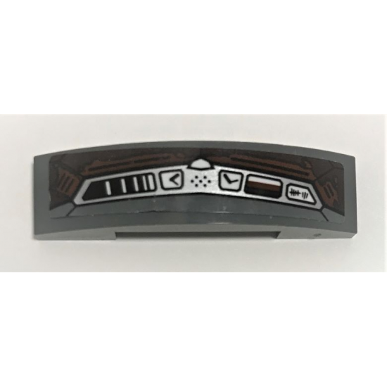 Slope, Curved 4 x 1 Double with Silver and White Control Panel and Tally Marks Pattern (Sticker) - Set 70228