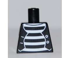 Torso Mime Shirt with White Stripes and White Button Vest Pattern