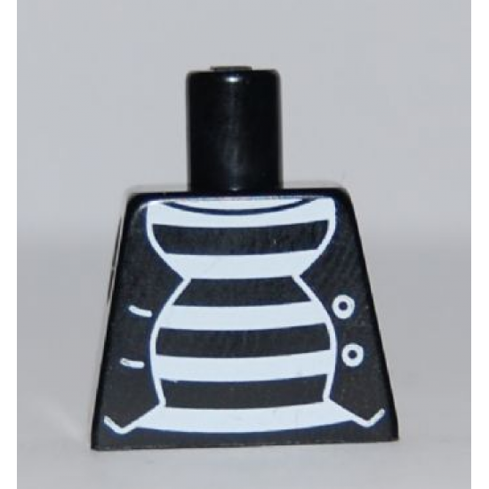 Torso Mime Shirt with White Stripes and White Button Vest Pattern