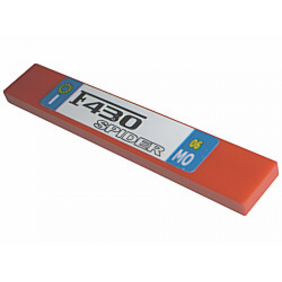 Tile 1 x 6 with 'F430 SPIDER' License Plate Pattern (Sticker) - Set 8671