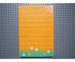 Scala Wall, Vertical Grooved 18 x 2 x 22 2/3, with Medium Green & White / Orange with Grass Pattern (Set 3124)