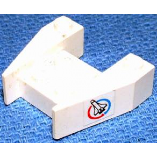 Wedge 3 x 4 without Stud Notches with Shuttle and Blue/Red Circle Pattern on Both Sides (Stickers) - Set 6336