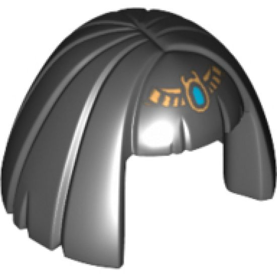 Minifigure, Hair Female Mid-Length, Smooth with Bangs and Gold Diadem Pattern (Egyptian Queen)