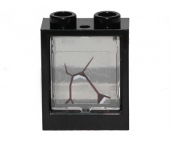 Window 1 x 2 x 2 Flat Front with Trans-Clear Glass with Black Scratch Pattern 2 (Sticker) - Set 70419