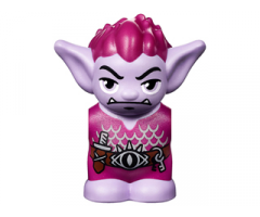 Body / Head Goblin with Pointed Ears and Magenta Spiked Hair and Tunic with Utility Belt with Goblin Eye Buckle, Knife and Keys Pattern
