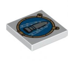 Tile 2 x 2 with Torpedo and Bubbles in Porthole Pattern