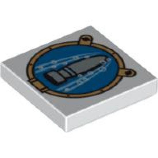 Tile 2 x 2 with Torpedo and Bubbles in Porthole Pattern