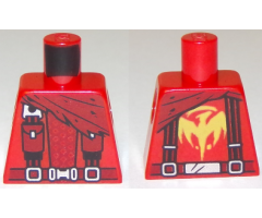 Torso Ninjago Cape, Suspenders, Pouches, Belt Buckle, Dragon Logo on Back Pattern