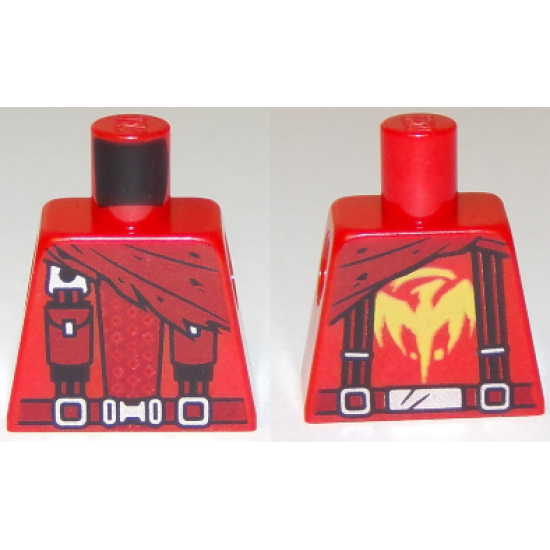 Torso Ninjago Cape, Suspenders, Pouches, Belt Buckle, Dragon Logo on Back Pattern