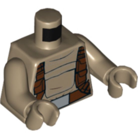 Torso SW Hoodie Jacket with Large Central Pocket and Reddish Brown Utility Belts Pattern (Resistance Trooper) / Dark Tan Arms / Dark Tan Hands