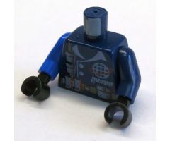 Torso Alpha Team Logo, Utility Belt and Pouches Pattern / Dark Blue Arms / Black Hands