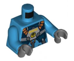 Torso Alien Conquest ADU Soldier with Protection Vest and Breathing Apparatus Pattern / Dark Azure Arms / Dark Bluish Gray Hands