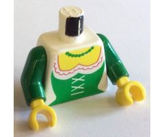 Torso Castle Forestman Green Corset and Necklace Pattern, Inside with Ribs (Reissue) / Green Arms / Yellow Hands