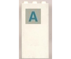 Brick 1 x 3 x 5 with Blue 'A' Pattern (Sticker) - Set 231-1