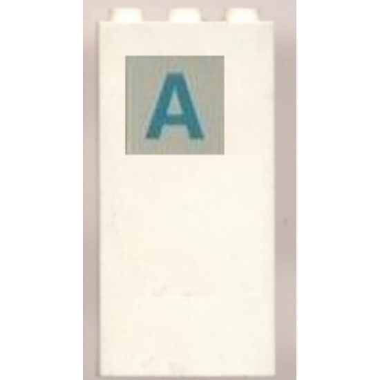 Brick 1 x 3 x 5 with Blue 'A' Pattern (Sticker) - Set 231-1