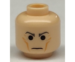 Minifigure, Head Male Cheek Lines with Dark Bluish Gray Stern Eyebrows Pattern (SW Grand Moff Tarkin) - Hollow Stud