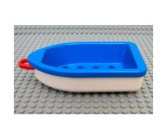 Duplo, Boat with Tow Loop Red, White Bottom and 2 x 4 Studs Inside