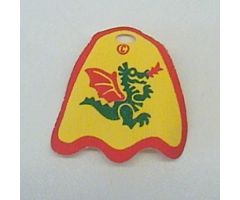 Minifigure, Body Wear Cape Cloth, Round Lobes with Dragon Pattern