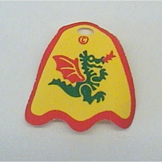 Minifigure, Body Wear Cape Cloth, Round Lobes with Dragon Pattern