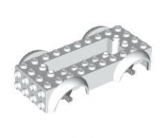 Vehicle, Base 5 x 10 x 2 1/2 with Mudguards and 6 x 2 Recessed Center with 3 Holes with Light Bluish Gray Wheels Holders Attached