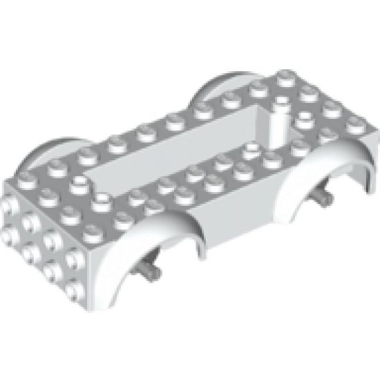 Vehicle, Base 5 x 10 x 2 1/2 with Mudguards and 6 x 2 Recessed Center with 3 Holes with Light Bluish Gray Wheels Holders Attached